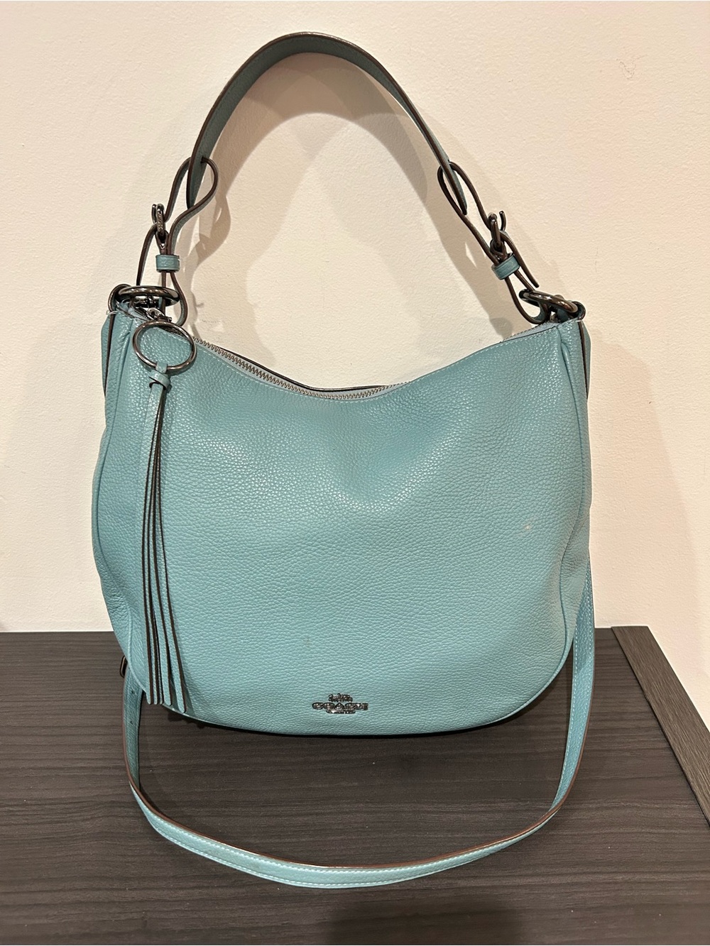 Coach Sutton Hobo in Teal color EUC